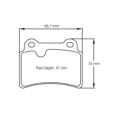 Pagid racing brake pad shape no. 8069 for the Mitsubishi Lancer Evo X rear